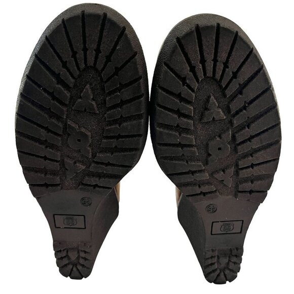 Route 66 Womens Size 9.5 Brown Suede Ankle Boots High Heels Lamb's Lined - Picture 12 of 12